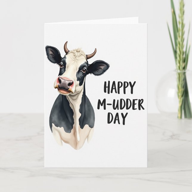 Striped Happy M Udder Day Card (Front)