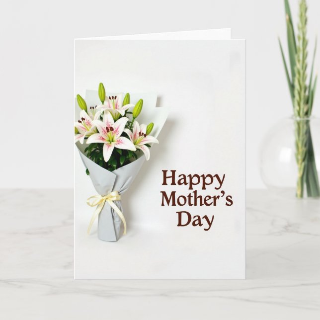 Striped Happy Mothers Card (Front)