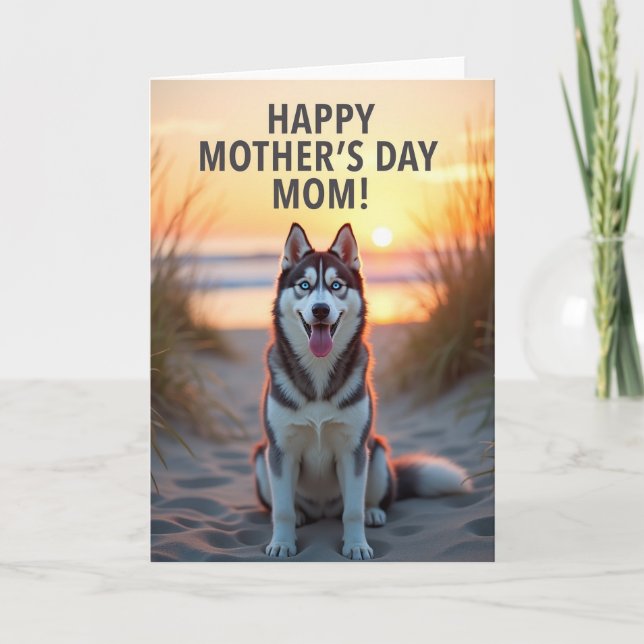 Striped Happy Mothers Day Mom Card (Front)