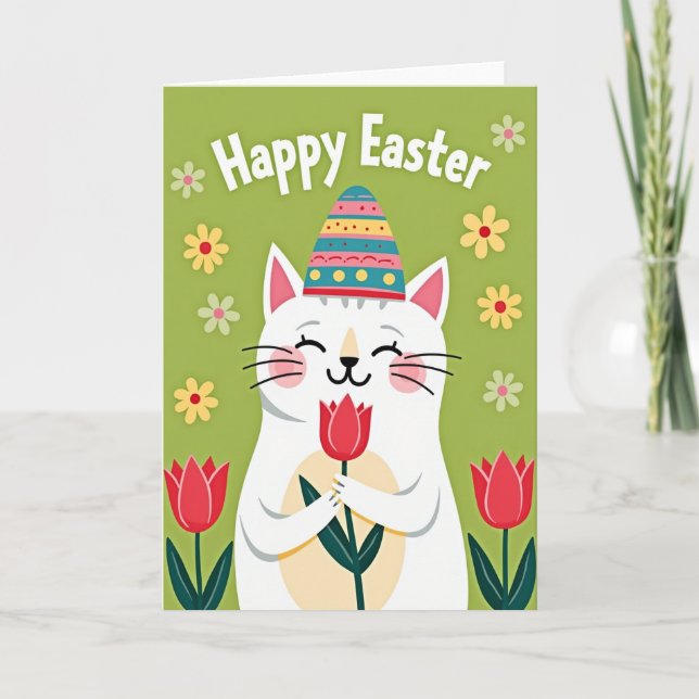 Striped Hat Easter Card (Front)