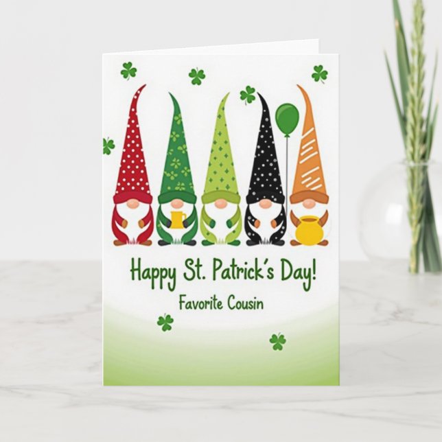 Striped Hat Gnomes Card (Front)