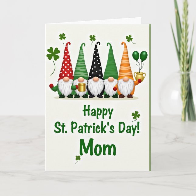 Striped Hat Gnomes Holiday Card (Front)