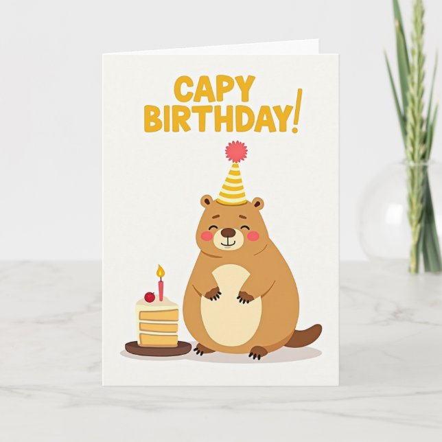 Striped Hat Happy Creature Card (Front)