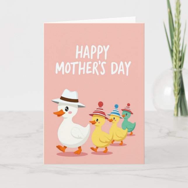 Striped Hats Happy Bird Card (Front)