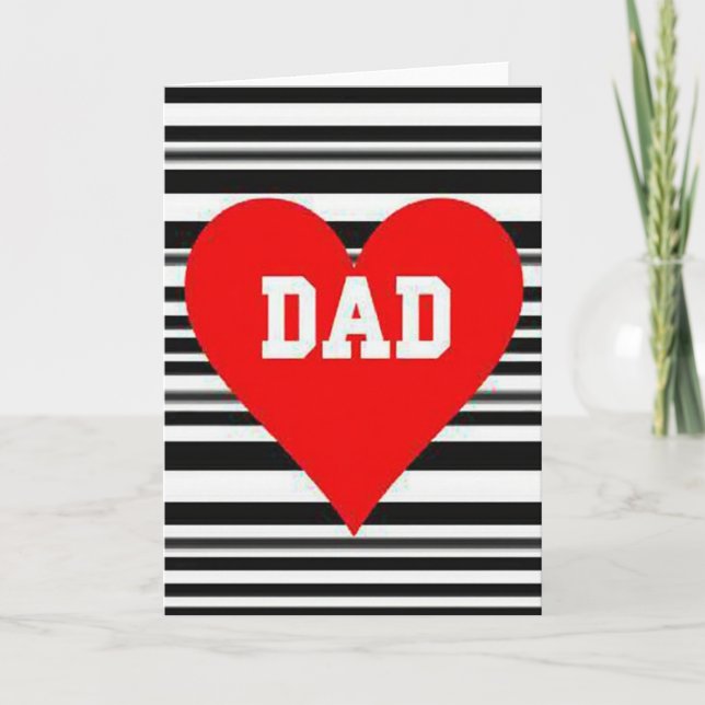 Striped Heart Dad Card (Front)