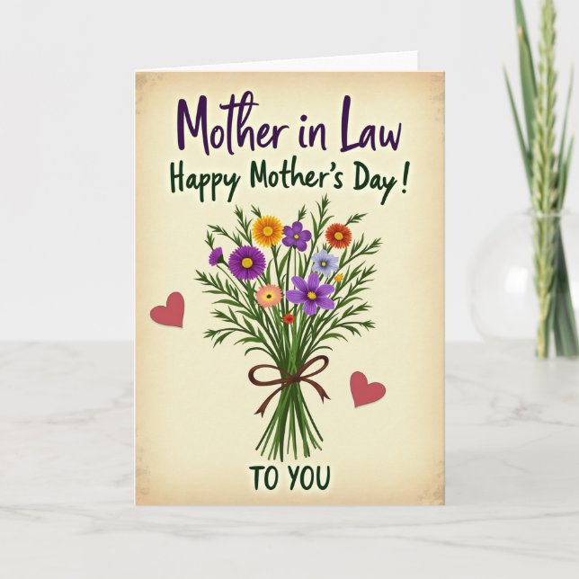 Striped Heartfelt Flowers Card (Front)