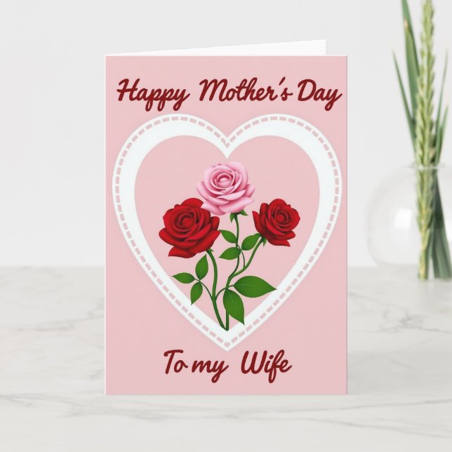 Striped Heartfelt Roses Card (Front)