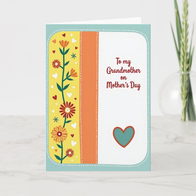 Striped Hearts Message For Card (Front)