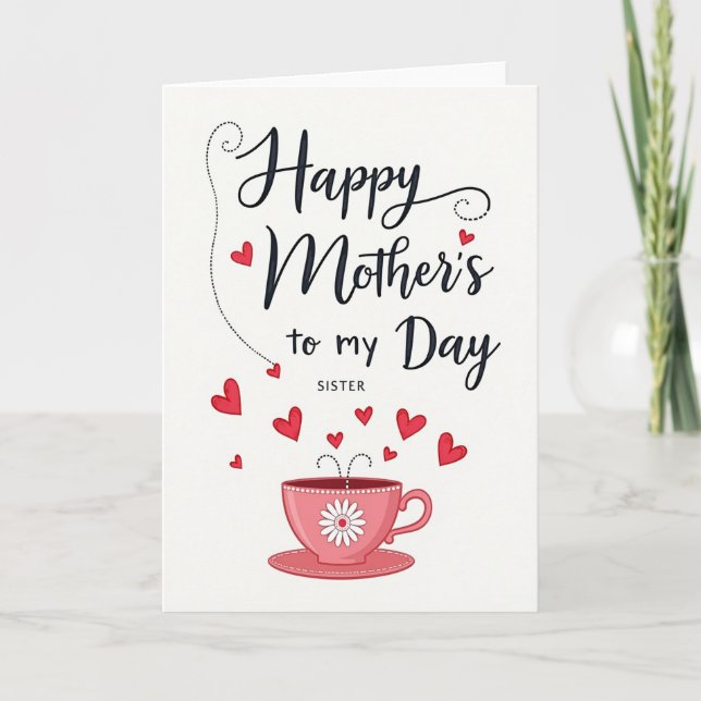 Striped Hearts Thanks Card (Front)