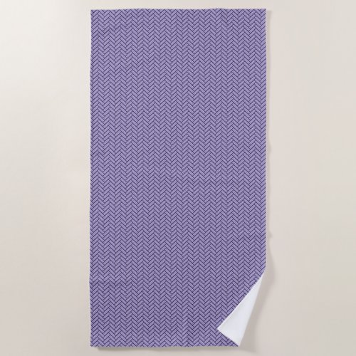 Striped Herringbone Lavender Beach Towel