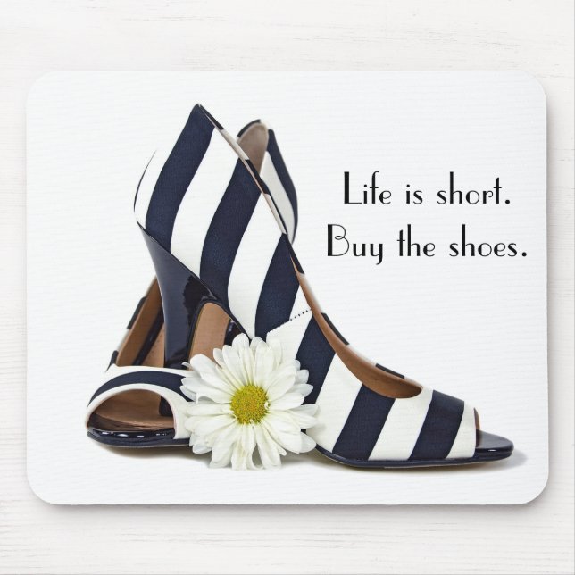 Striped High Heels with Daisy Mouse Pad (Front)