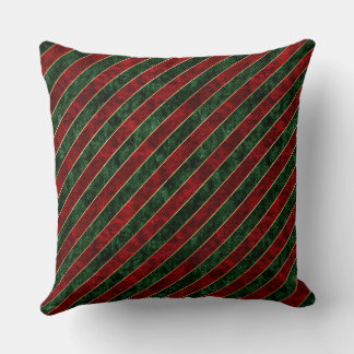 Striped Holiday Throw Pillow