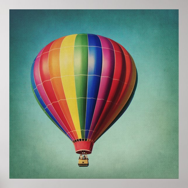 Striped Hot Air Balloon Poster (Front)