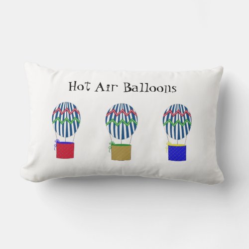 Striped Hot Air Balloons Lumbar Pillow