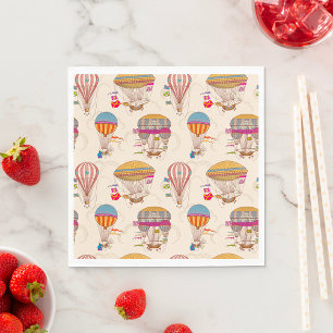 Striped Hot Air Balloons Napkins