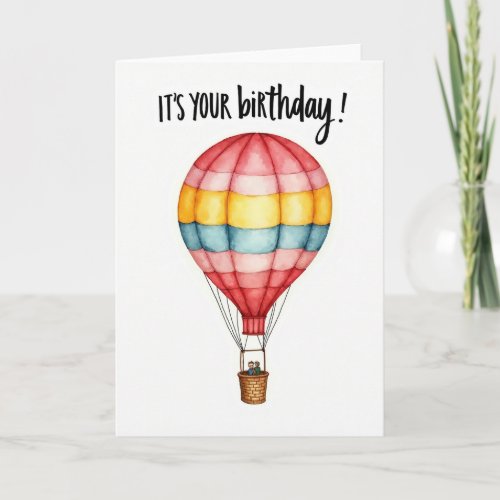 Striped Hot Air Birthday Card