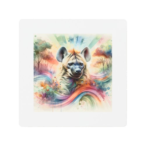 Striped Hyena AREF1608 _ Watercolor Metal Print