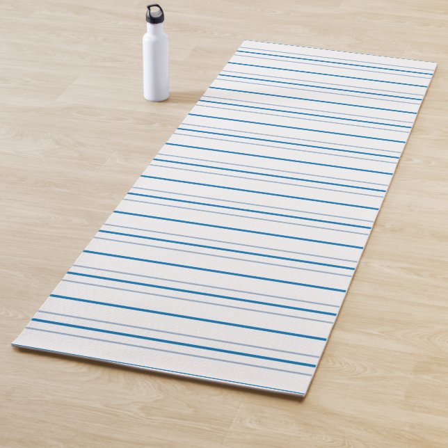 Striped in Blue Yoga Mat (In Situ)