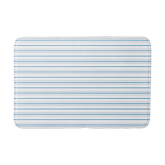 Striped in Blues Bath Mat (Front)