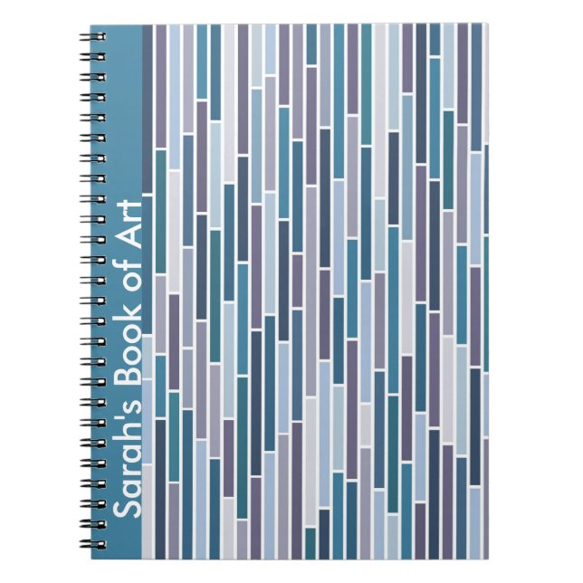Striped in Teal Notebook (Front)