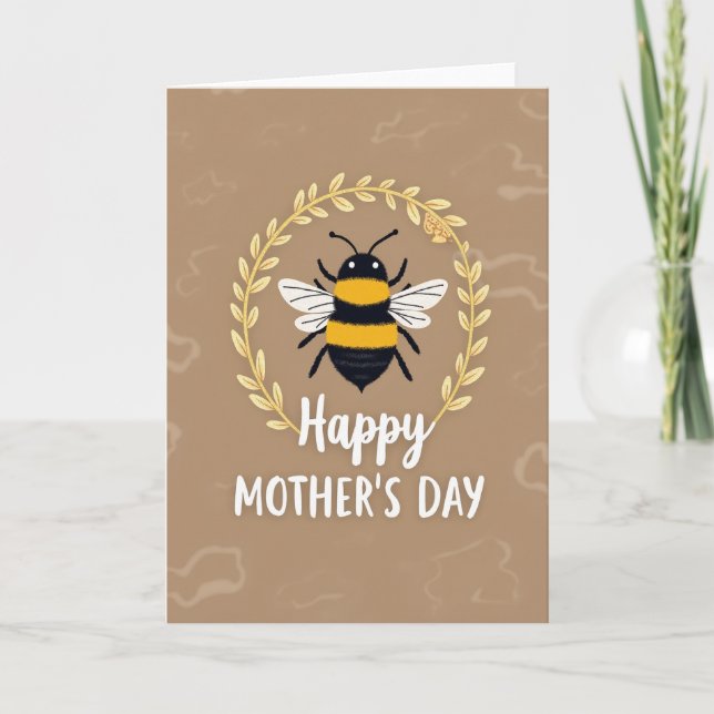 Striped Insect Floral Mothers Day Card (Front)