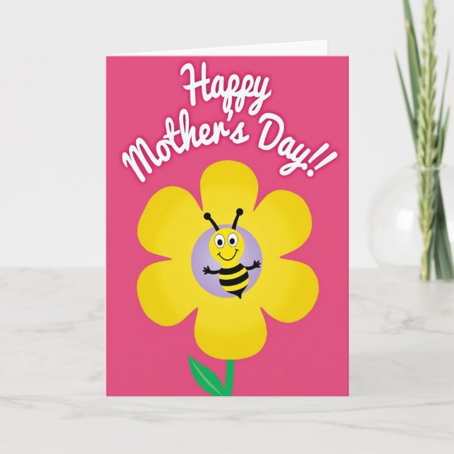 Striped Insect Flower Card (Front)