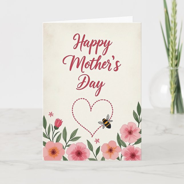 Striped Insect Mothers Day Card (Front)
