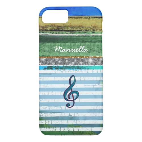 striped iPhone_6 with musical_note  personalized iPhone 87 Case