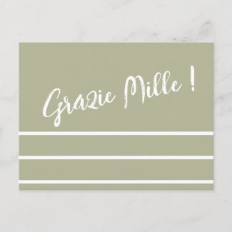Striped Italian Thank You Postcard