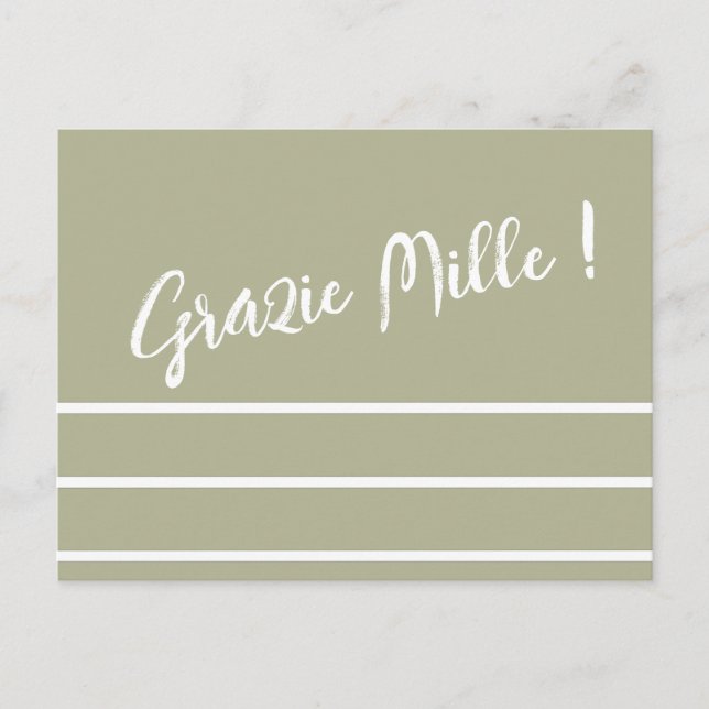 Striped Italian Thank You Postcard (Front)