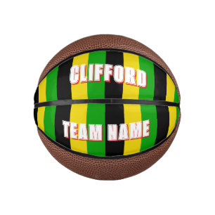 Striped Jamaican Flag Colored Mini Basketball