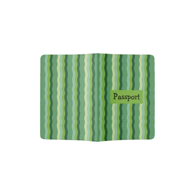 Striped Jungle Print Passport Holder (Opened)