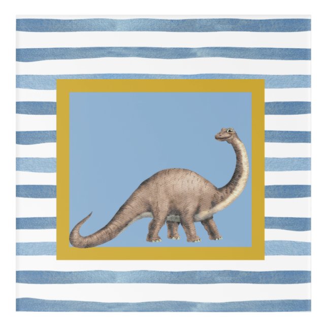 Striped Jurassic Stroll Acrylic Print (Front)