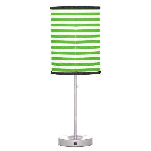 Striped Kelly Green Table Lamp (Back)