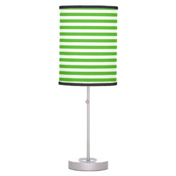 Striped Kelly Green Table Lamp by Kullaz at Zazzle