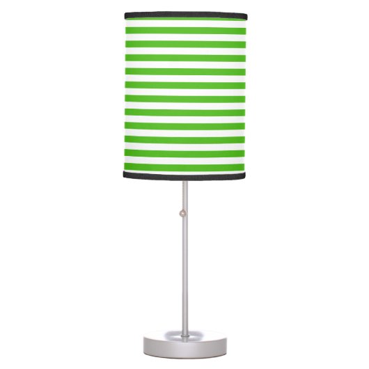 Striped Kelly Green Table Lamp (Front)