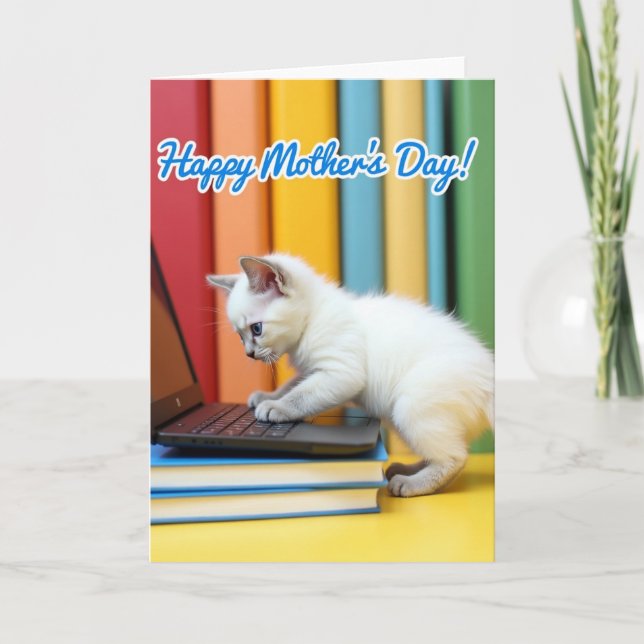 Striped Kitten Learning Card (Front)