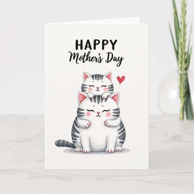 Striped Kitten Love Card (Front)