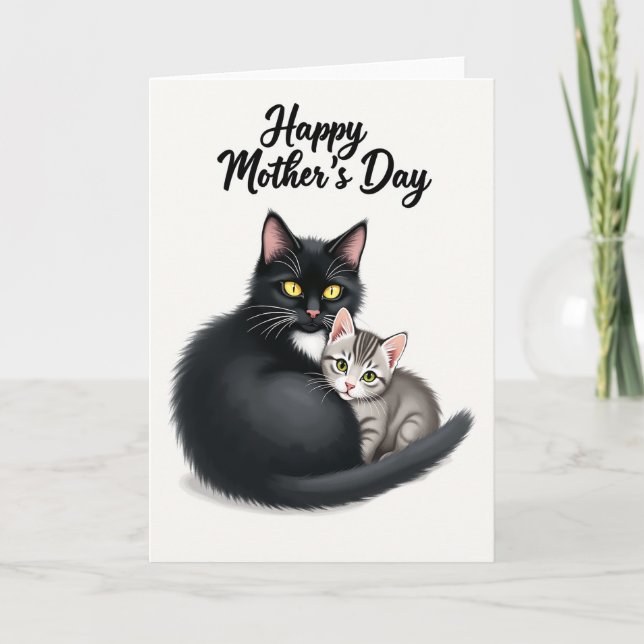 Striped Kitten Mothers Card (Front)