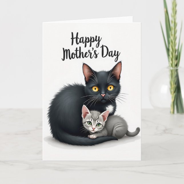 Striped Kitten Mothers Day Card (Front)