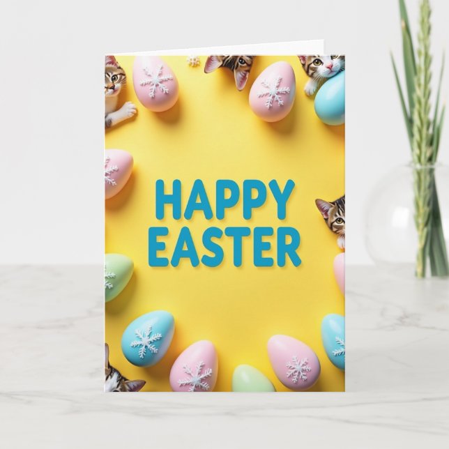 Striped Kitty Easter Card (Front)
