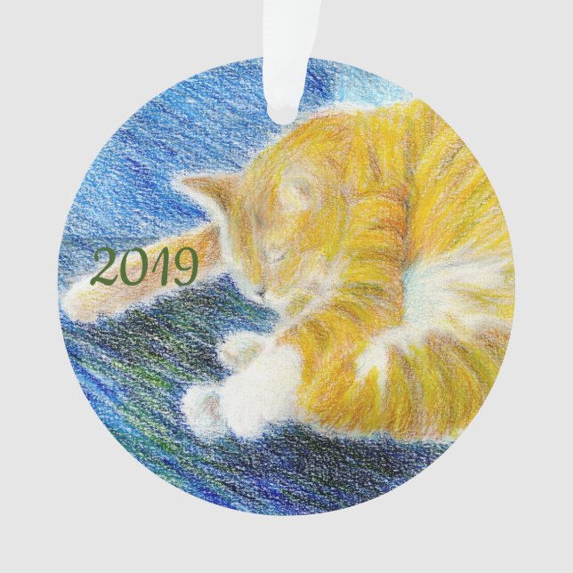 Striped Kitty Ornament (Front)