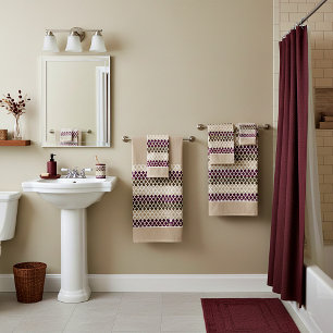 Striped lace pattern bath towel set