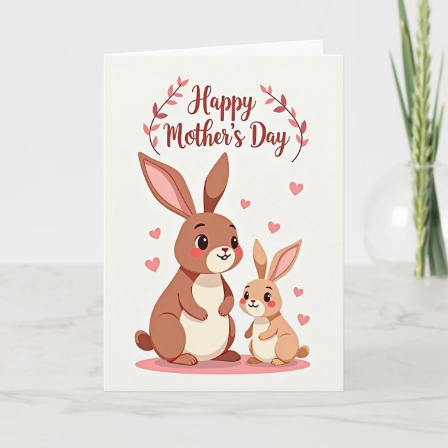 Striped Lagomorph Friend Card (Front)