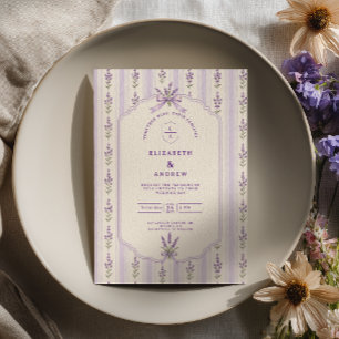 Striped Lavender Wedding Invitation