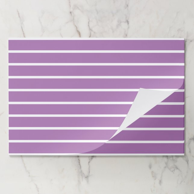 Striped lavender white pattern Paper Placemats (Folded)