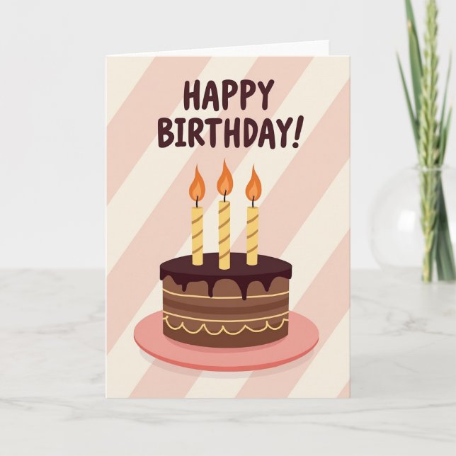 Striped Layered Cake Card (Front)