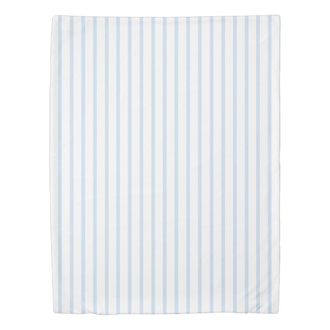 Striped light blue white pattern duvet cover (Front)
