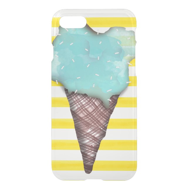 STRIPED LINES ICECREAM MINT YELLOW LINES UNCOMMON iPhone CASE (Back)