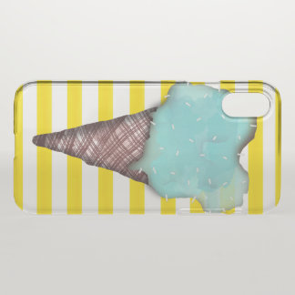 STRIPED LINES ICECREAM MINT YELLOW LINES iPhone XS CASE
